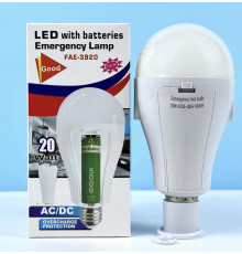 Лампочка LED на 2АКБ FAT-3920|20W, 6800-7300K, 180 °| Белый(100)