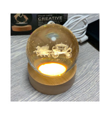 Декоративный 3D ночник Шар 6см «Корета» теплый LED(1)(50)(60)