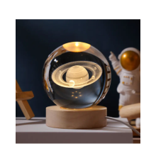 Декоративный 3D ночник Шар 6см «Сатурн» теплый LED(1)(60)
