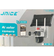 Камера 4G IP66 4G 12mp (JE-190-2) 4 объектива видеонаблюдение Черная и Белая{16+Н}(12)