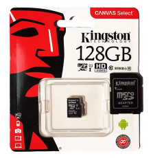 Карта памяти microSD Kingston Class 10 UHS-I, 128 ГБ{1}(500)