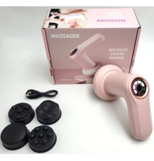 Массажер антиц аккумуляторный Deep Rolling Massager для тела 4 насадки YX-720{Н}(20)