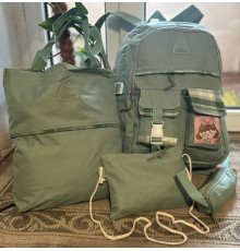 Набор 4 в 1 школьный рюкзак (Черный Клетка), сумка, клатч, пенал MFG-2-614Mint{Н+Р+7+1}(60)