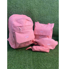 Набор 4 в 1 школьный Рюкзак, Сумка, Бананка, Пенал MFG-2-611 Pink{1}(60)