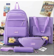 Набор 4 в 1 школьный Рюкзак, Сумка, Бананка, Пенал MFG-2-611 Purple {1}(60)
