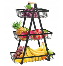Настольная трехъярусная корзина - металлическая фруктовница Triple Fruit Basket{Н}(20)