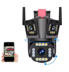Уличная Черная WiFi IP камера HW-SM1-20S 12Мп 3 независимых объектива{1}(24)